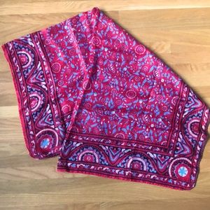 Red & Robin’s Egg Blue Patterned Silk Scarf